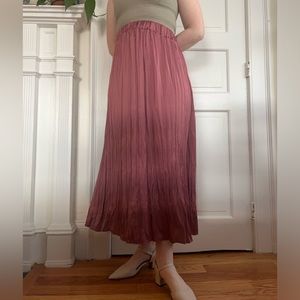 Zara pleated deep rose maxi skirt medium